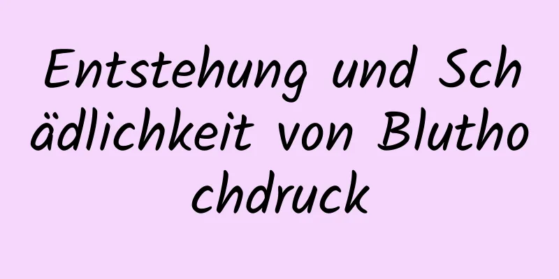 Entstehung und Schädlichkeit von Bluthochdruck
