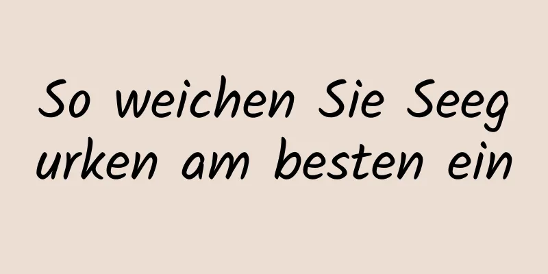 So weichen Sie Seegurken am besten ein