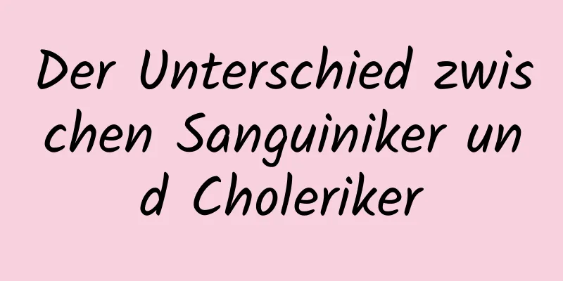 Der Unterschied zwischen Sanguiniker und Choleriker