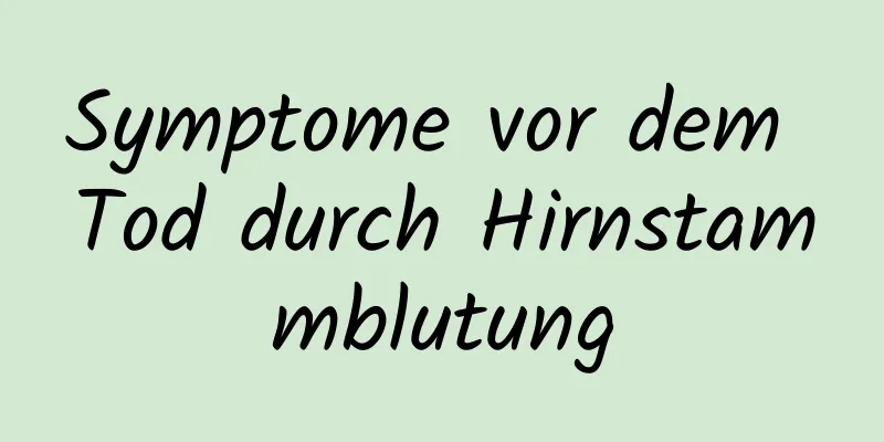 Symptome vor dem Tod durch Hirnstammblutung