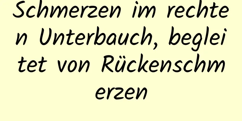 Schmerzen im rechten Unterbauch, begleitet von Rückenschmerzen
