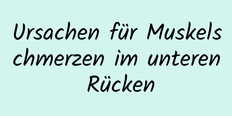 Ursachen für Muskelschmerzen im unteren Rücken