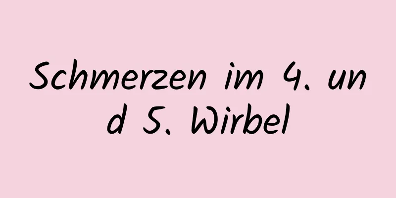 Schmerzen im 4. und 5. Wirbel