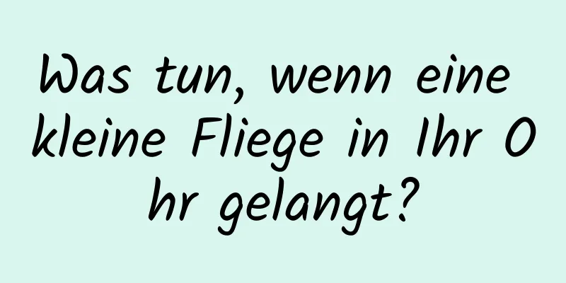 Was tun, wenn eine kleine Fliege in Ihr Ohr gelangt?