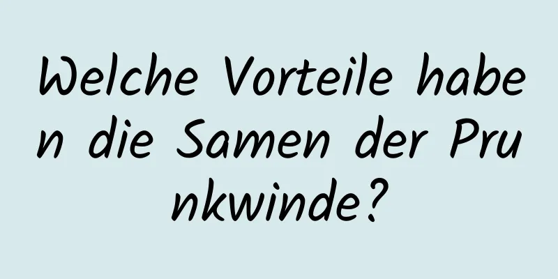 Welche Vorteile haben die Samen der Prunkwinde?