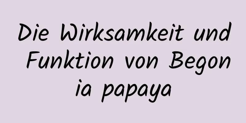Die Wirksamkeit und Funktion von Begonia papaya
