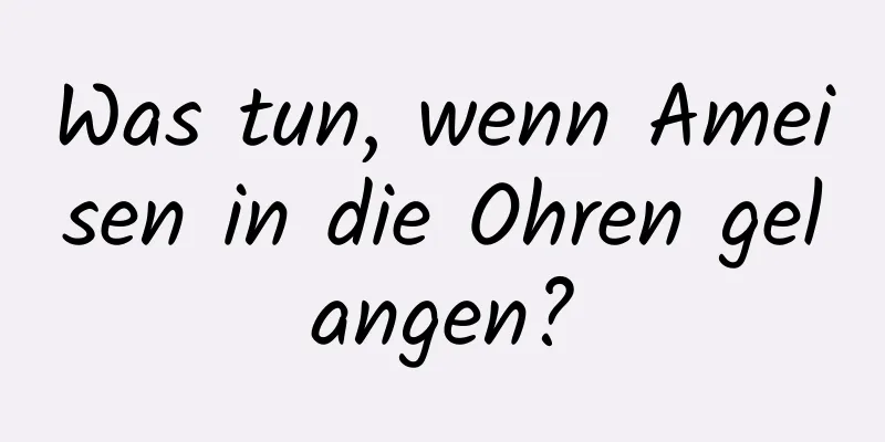 Was tun, wenn Ameisen in die Ohren gelangen?