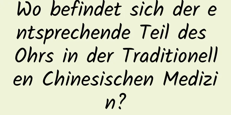 Wo befindet sich der entsprechende Teil des Ohrs in der Traditionellen Chinesischen Medizin?