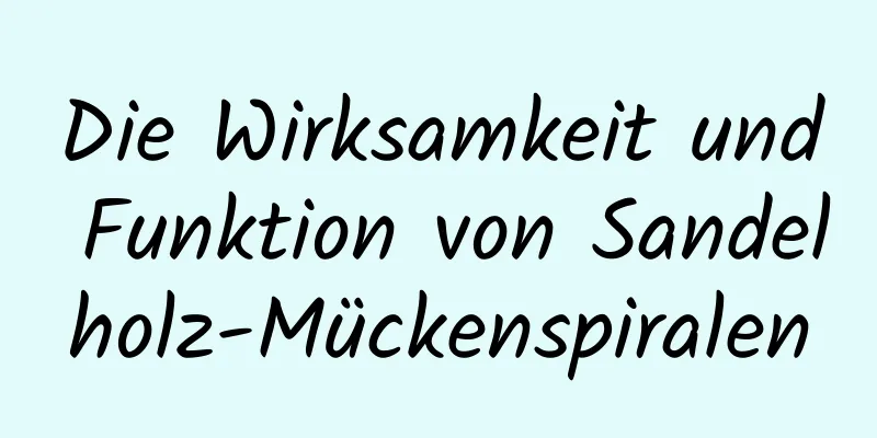 Die Wirksamkeit und Funktion von Sandelholz-Mückenspiralen