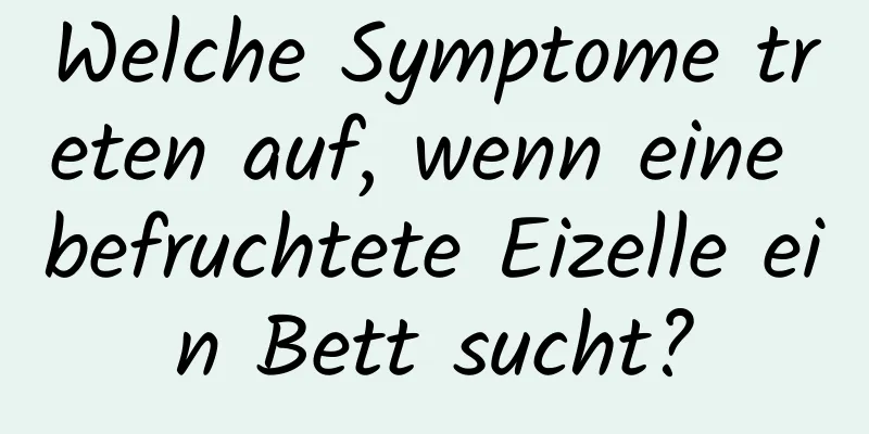 Welche Symptome treten auf, wenn eine befruchtete Eizelle ein Bett sucht?