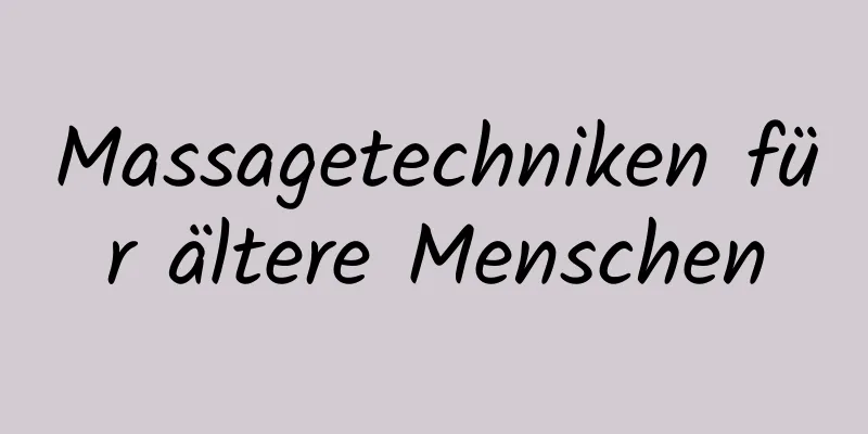 Massagetechniken für ältere Menschen