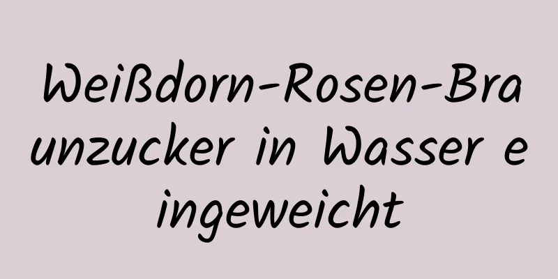Weißdorn-Rosen-Braunzucker in Wasser eingeweicht
