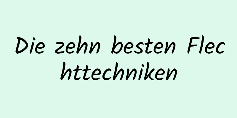 Die zehn besten Flechttechniken