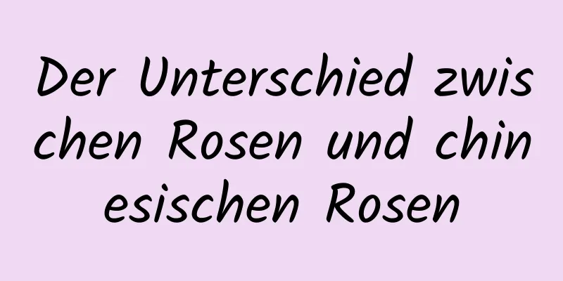 Der Unterschied zwischen Rosen und chinesischen Rosen