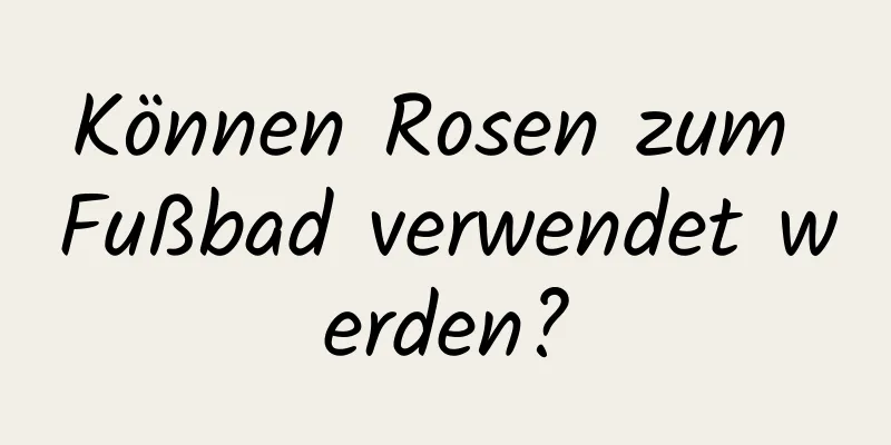 Können Rosen zum Fußbad verwendet werden?