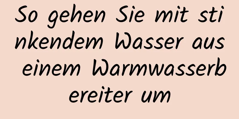 So gehen Sie mit stinkendem Wasser aus einem Warmwasserbereiter um