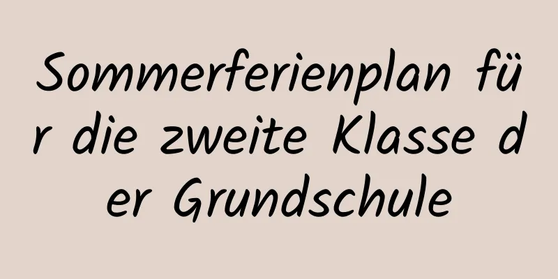 Sommerferienplan für die zweite Klasse der Grundschule