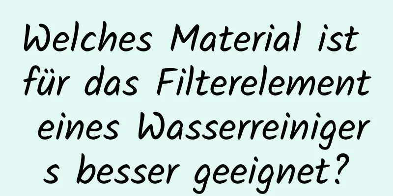 Welches Material ist für das Filterelement eines Wasserreinigers besser geeignet?