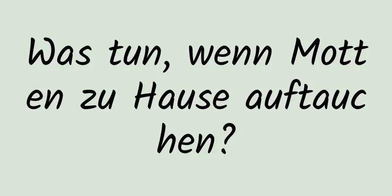 Was tun, wenn Motten zu Hause auftauchen?