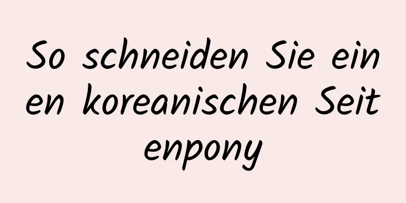 So schneiden Sie einen koreanischen Seitenpony