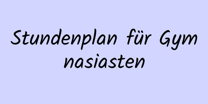 Stundenplan für Gymnasiasten