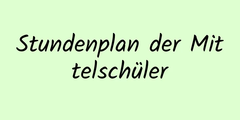 Stundenplan der Mittelschüler
