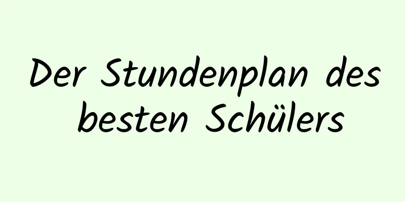 Der Stundenplan des besten Schülers
