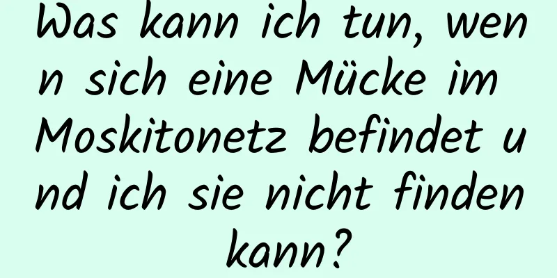 Was kann ich tun, wenn sich eine Mücke im Moskitonetz befindet und ich sie nicht finden kann?