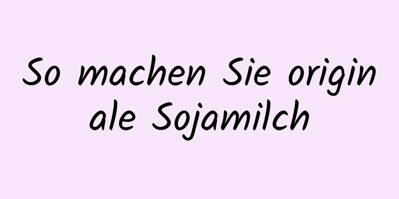 So machen Sie originale Sojamilch
