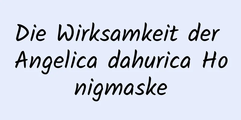Die Wirksamkeit der Angelica dahurica Honigmaske