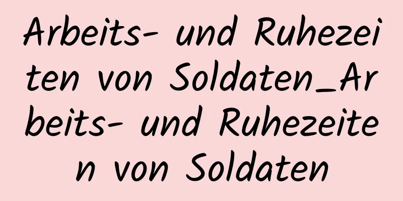 Arbeits- und Ruhezeiten von Soldaten_Arbeits- und Ruhezeiten von Soldaten