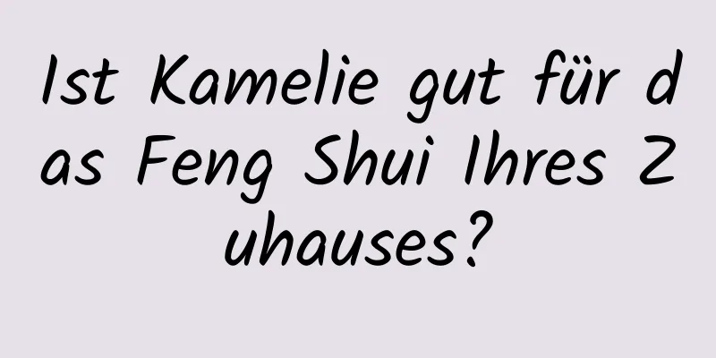 Ist Kamelie gut für das Feng Shui Ihres Zuhauses?