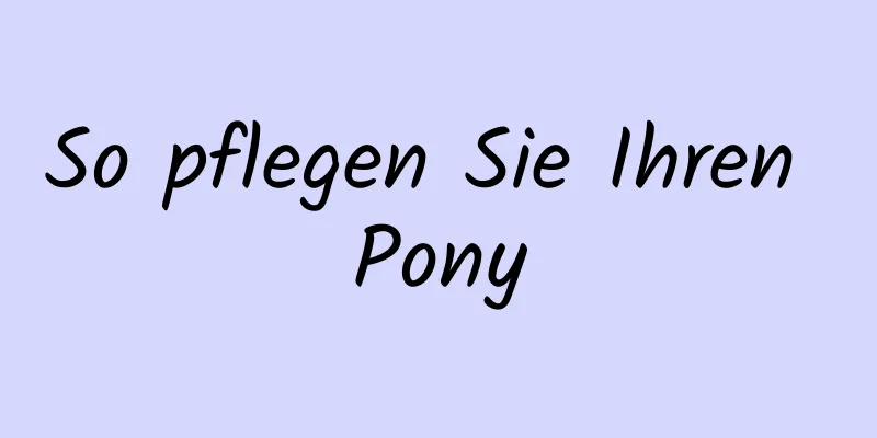 So pflegen Sie Ihren Pony
