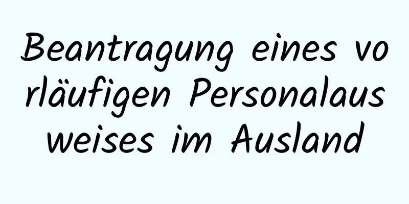 Beantragung eines vorläufigen Personalausweises im Ausland
