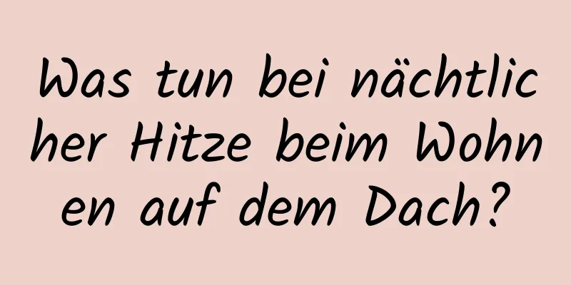 Was tun bei nächtlicher Hitze beim Wohnen auf dem Dach?