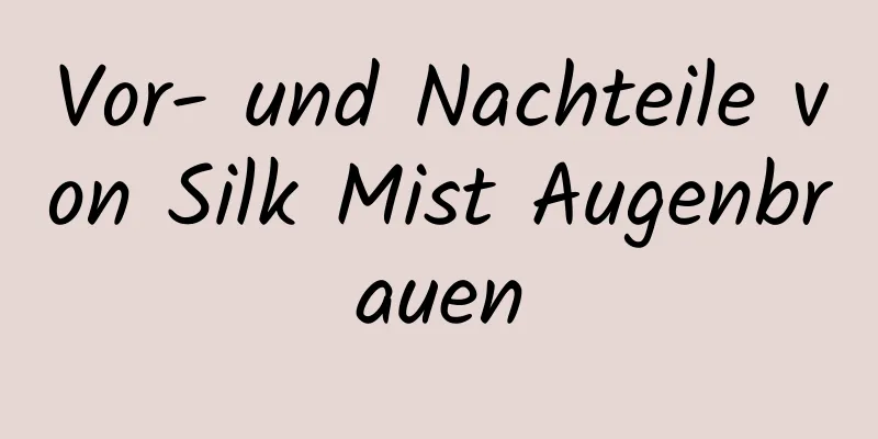 Vor- und Nachteile von Silk Mist Augenbrauen