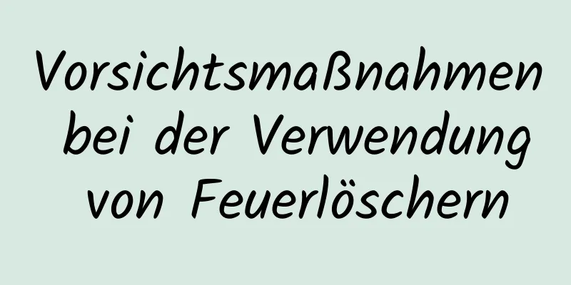 Vorsichtsmaßnahmen bei der Verwendung von Feuerlöschern