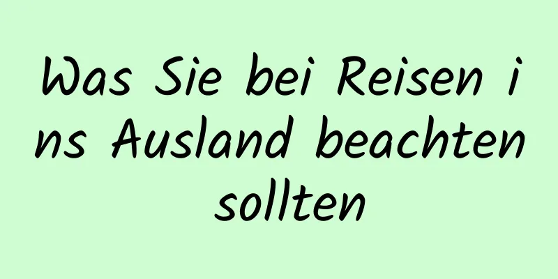 Was Sie bei Reisen ins Ausland beachten sollten