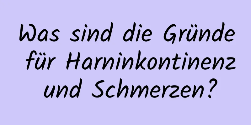 Was sind die Gründe für Harninkontinenz und Schmerzen?