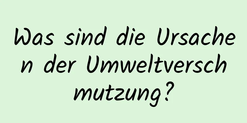 Was sind die Ursachen der Umweltverschmutzung?