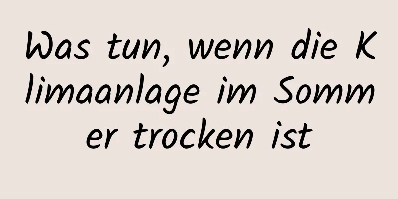 Was tun, wenn die Klimaanlage im Sommer trocken ist