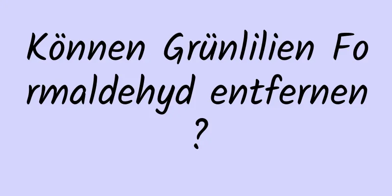Können Grünlilien Formaldehyd entfernen?