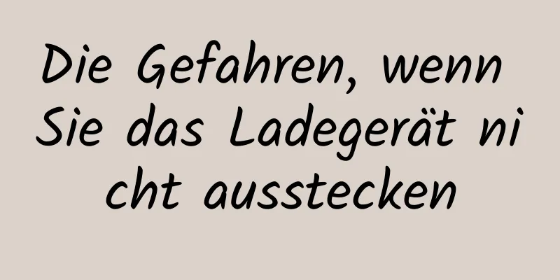 Die Gefahren, wenn Sie das Ladegerät nicht ausstecken