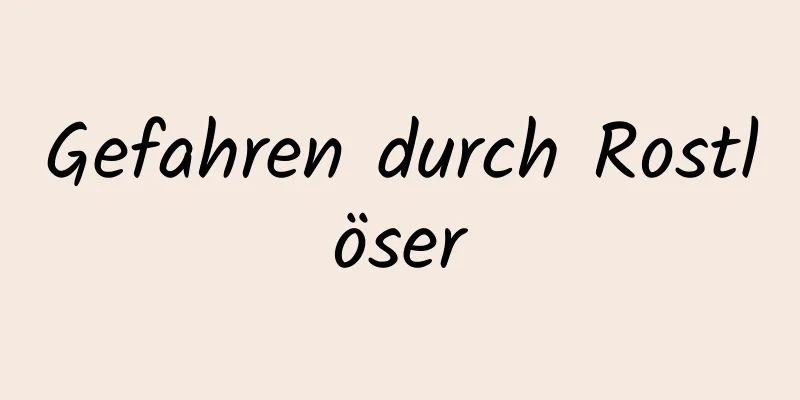 Gefahren durch Rostlöser
