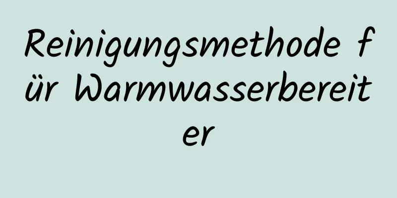 Reinigungsmethode für Warmwasserbereiter