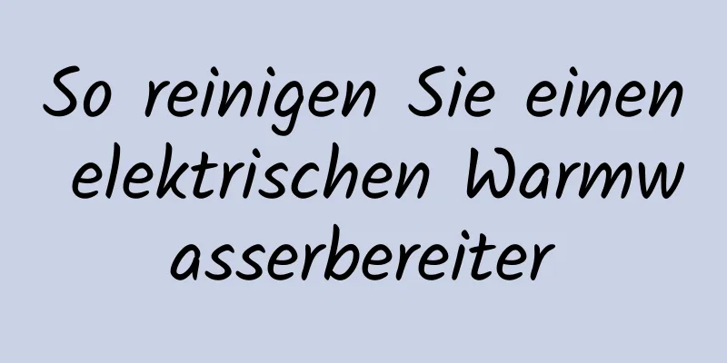 So reinigen Sie einen elektrischen Warmwasserbereiter