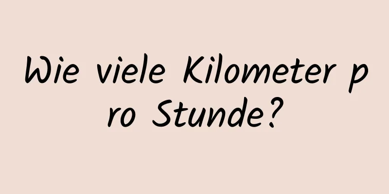 Wie viele Kilometer pro Stunde?