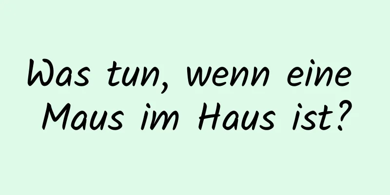 Was tun, wenn eine Maus im Haus ist?