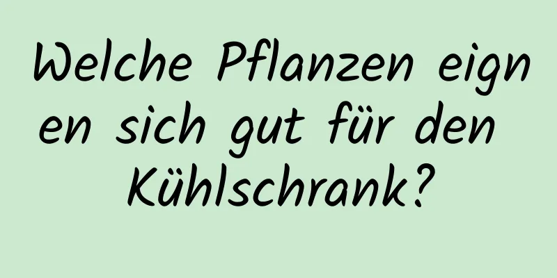 Welche Pflanzen eignen sich gut für den Kühlschrank?