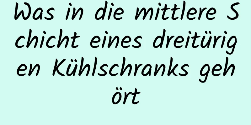 Was in die mittlere Schicht eines dreitürigen Kühlschranks gehört